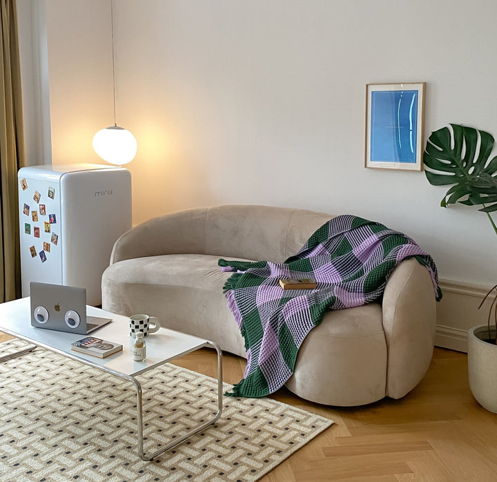 Plaid Waffle Towel Blanket -Throw- Delicors