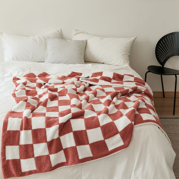 Retro Checkerboard Plus Blanket -Throw- Delicors