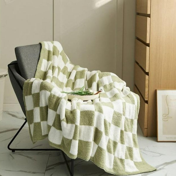 Retro Checkerboard Plus Blanket -Throw- Delicors