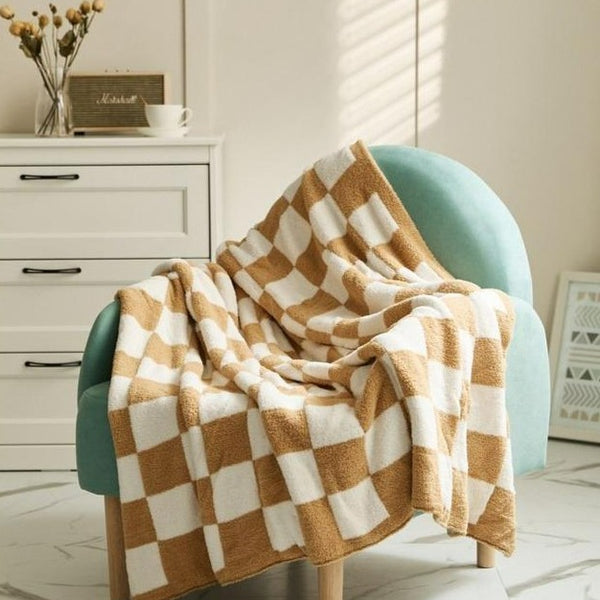 Retro Checkerboard Plus Blanket -Throw- Delicors