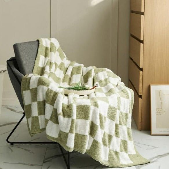 Retro Checkerboard Plus Blanket -Throw- Delicors