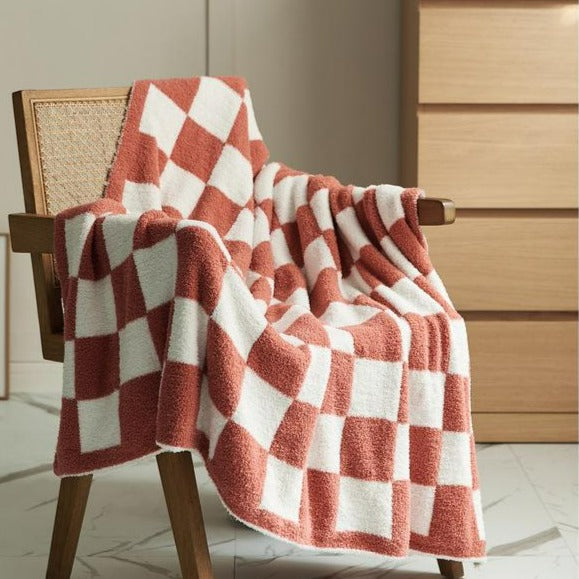 Retro Checkerboard Plus Blanket -Throw- Delicors