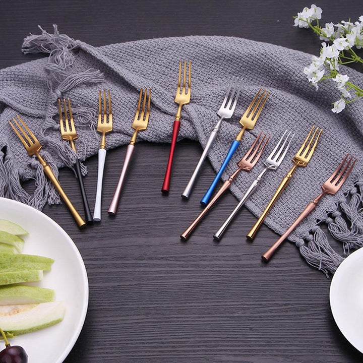 Roman Pillar Stainless Steel Fruit Forks -Cutlery- Delicors