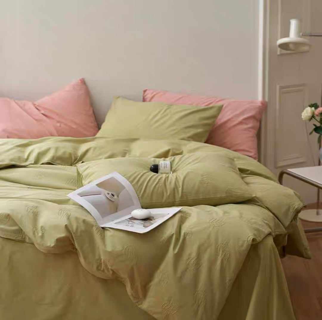 Rose Textured Bedding Set -Bedding- Delicors