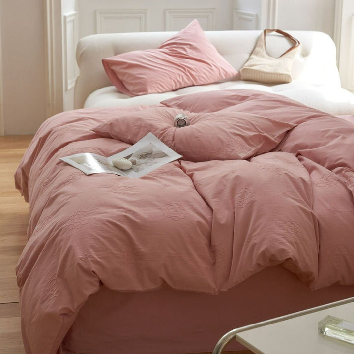 Rose Textured Bedding Set -Bedding- Delicors