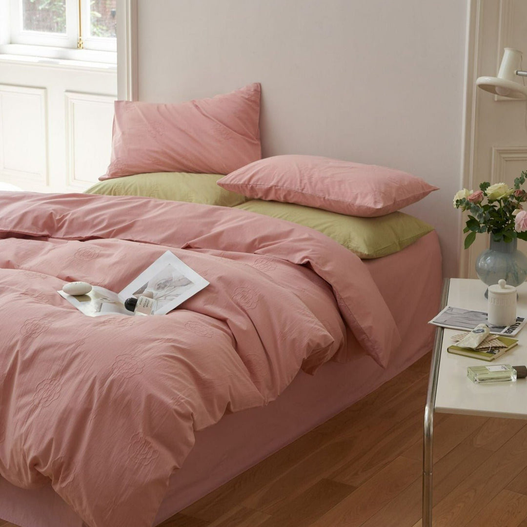 Rose Textured Bedding Set -Bedding- Delicors