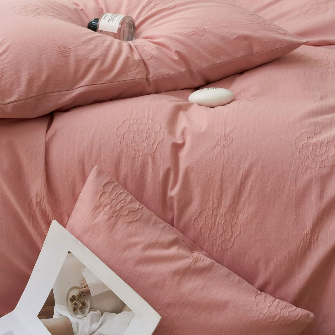 Rose Textured Bedding Set -Bedding- Delicors