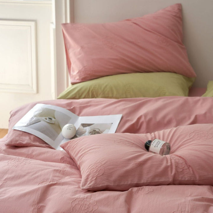 Rose Textured Bedding Set -Bedding- Delicors