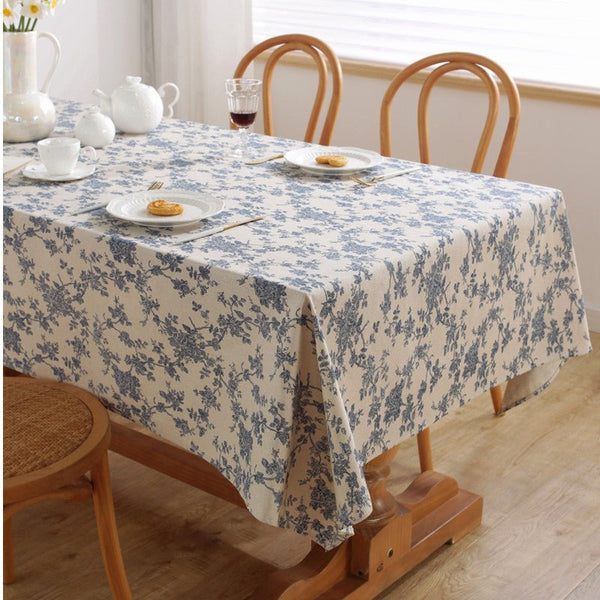 Royal Blue Tapestry Frill Table Cloth -Table Cloth- Delicors