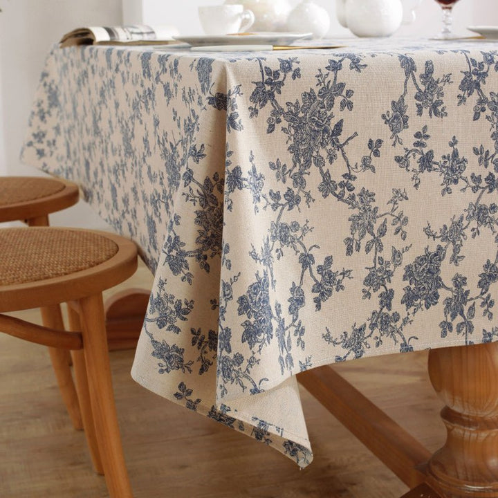 Royal Blue Tapestry Frill Table Cloth -Table Cloth- Delicors