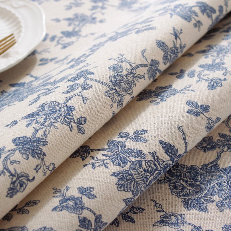 Royal Blue Tapestry Frill Table Cloth -Table Cloth- Delicors