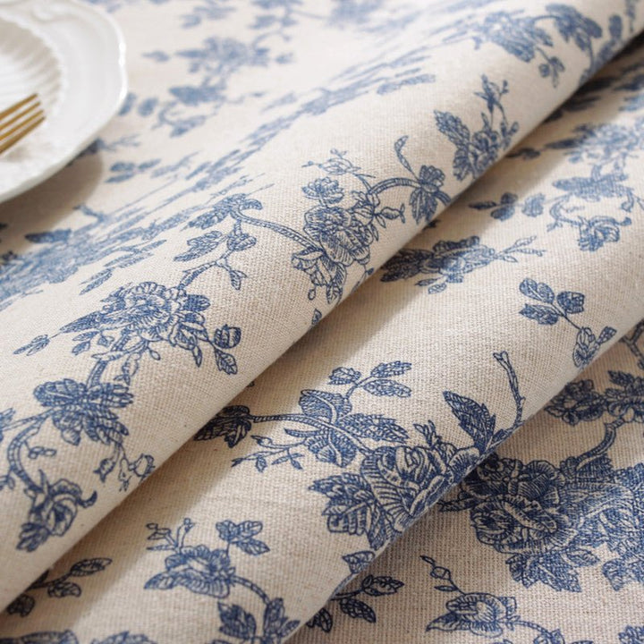 Royal Blue Tapestry Frill Table Cloth -Table Cloth- Delicors