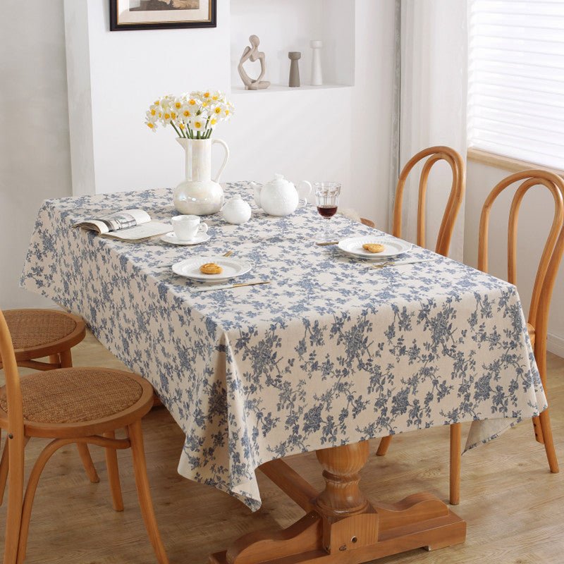 Royal Blue Tapestry Frill Table Cloth -Table Cloth- Delicors