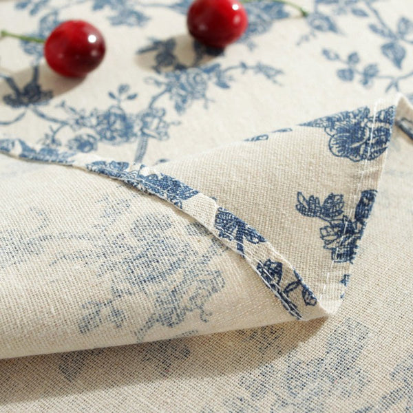 Royal Blue Tapestry Frill Table Cloth -Table Cloth- Delicors