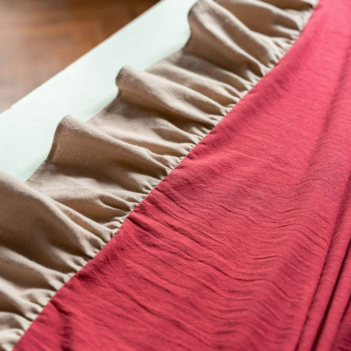 Royal Red Frill Table Cloth -- Delicors