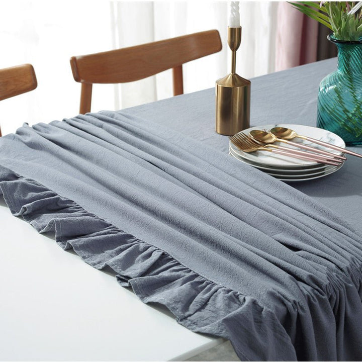 Royal Wintertime White Tiered Table Cloth Collection -Table Cloth- Delicors