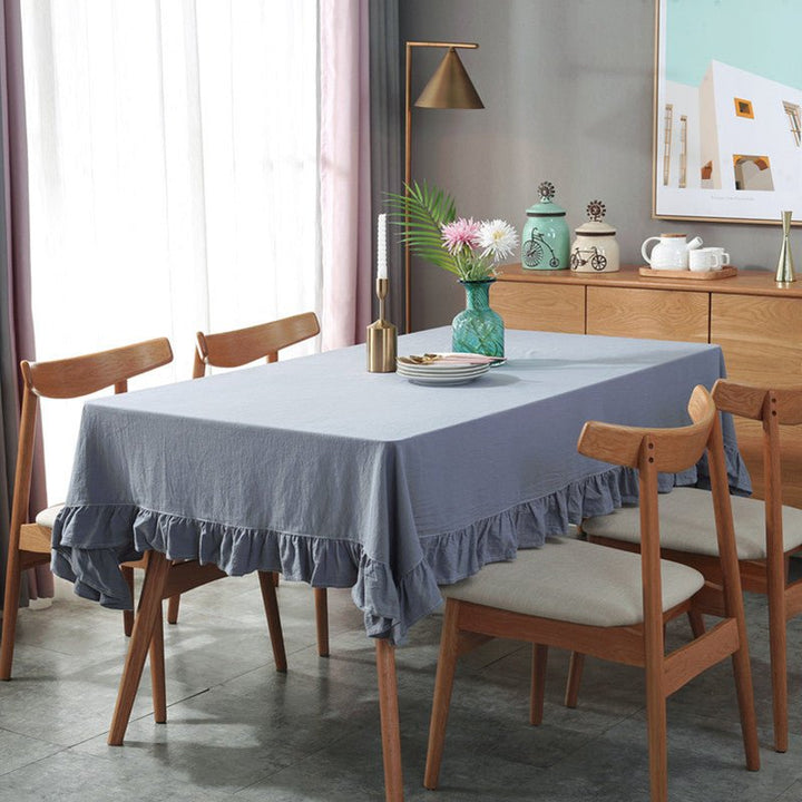 Royal Wintertime White Tiered Table Cloth Collection -Table Cloth- Delicors