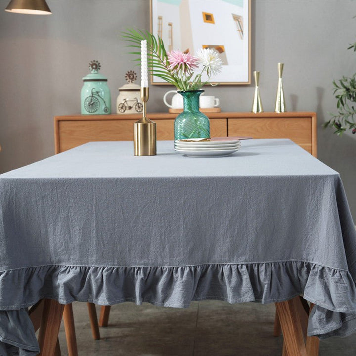 Royal Wintertime White Tiered Table Cloth Collection -Table Cloth- Delicors