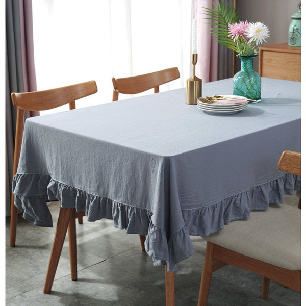 Royal Wintertime White Tiered Table Cloth Collection -Table Cloth- Delicors