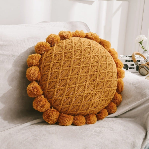 Sunflower Pom Pom Cushions -Cushion- Delicors