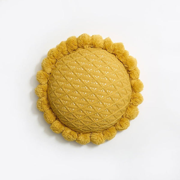 Sunflower Pom Pom Cushions -Cushion- Delicors