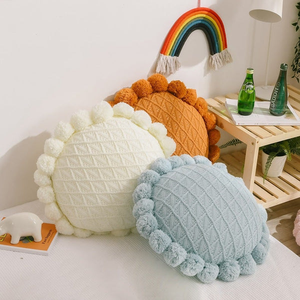 Sunflower Pom Pom Cushions -Cushion- Delicors