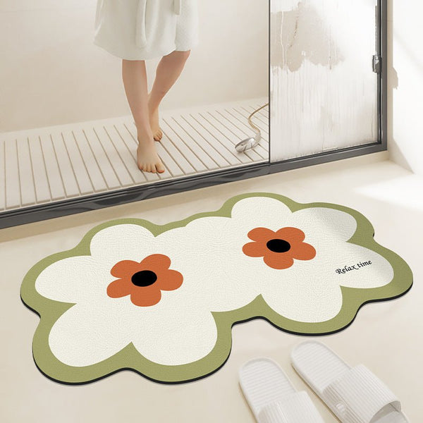 Twin Flower Bath Mat -Bath Mats & Rugs- Delicors