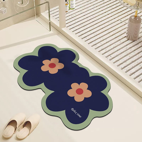 Twin Flower Bath Mat -Bath Mats & Rugs- Delicors