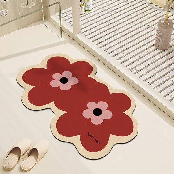 Twin Flower Bath Mat -Bath Mats & Rugs- Delicors