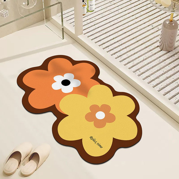 Twin Flower Bath Mat -Bath Mats & Rugs- Delicors
