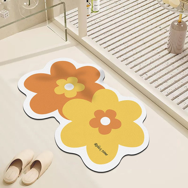 Twin Flower Bath Mat -Bath Mats & Rugs- Delicors