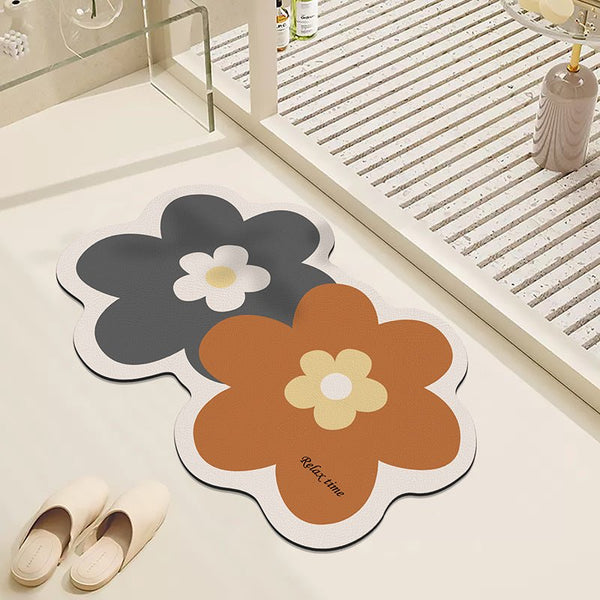 Twin Flower Bath Mat -Bath Mats & Rugs- Delicors