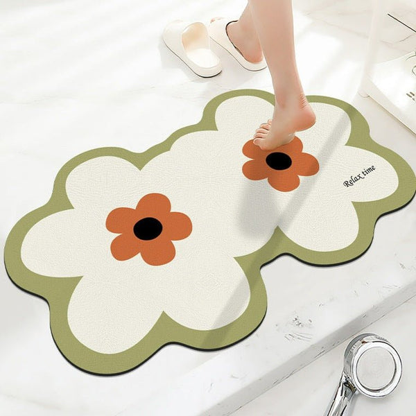 Twin Flower Bath Mat -Bath Mats & Rugs- Delicors