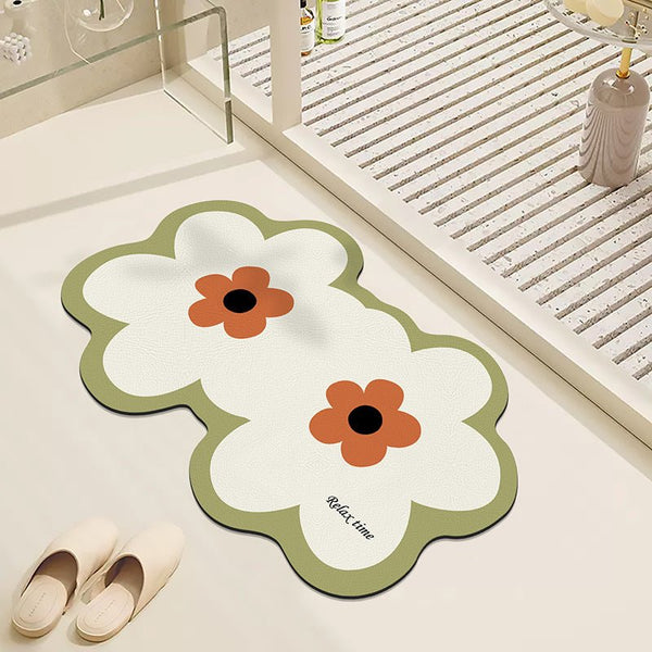 Twin Flower Bath Mat -Bath Mats & Rugs- Delicors