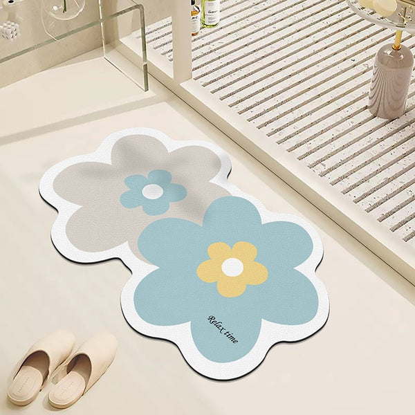 Twin Flower Bath Mat -Bath Mats & Rugs- Delicors