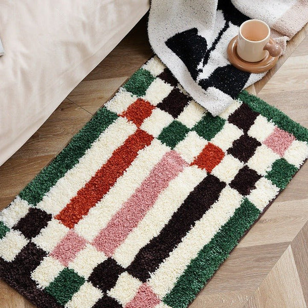 Vibrant Checkered Revival Bath Mat -Bath Mats & Rugs- Delicors