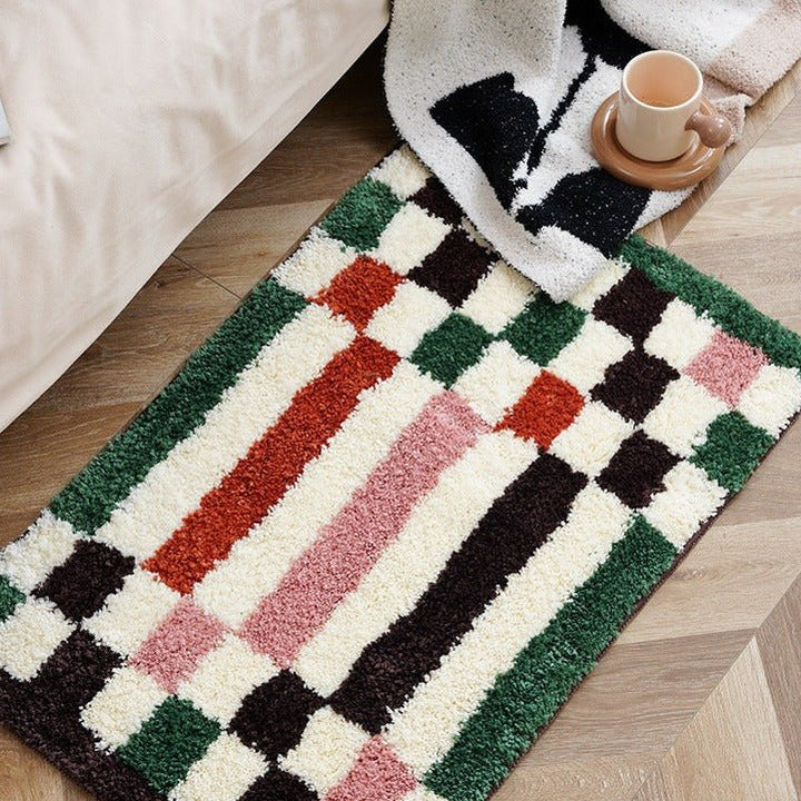 Vibrant Checkered Revival Bath Mat -Bath Mats & Rugs- Delicors