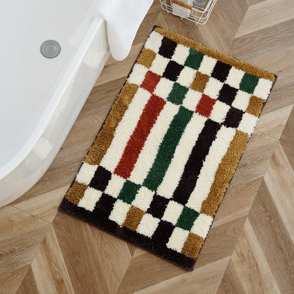 Vibrant Checkered Revival Bath Mat -Bath Mats & Rugs- Delicors