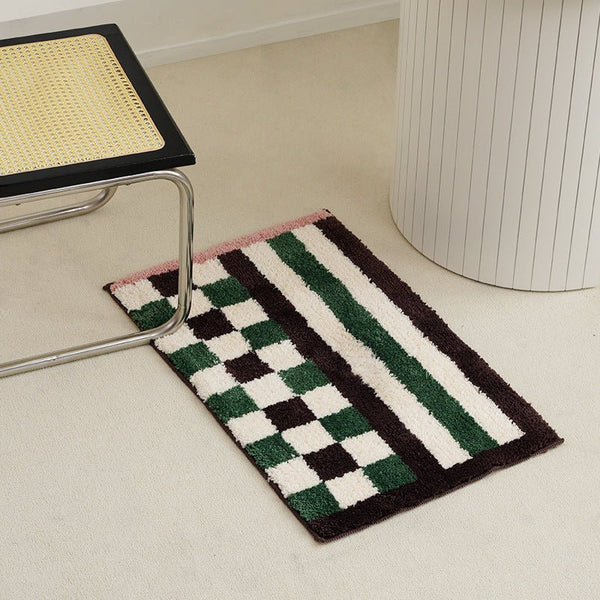 Vibrant Checkered Revival Bath Mat -Bath Mats & Rugs- Delicors