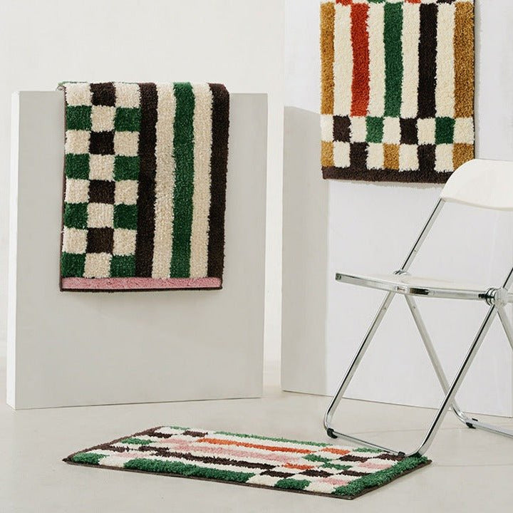 Vibrant Checkered Revival Bath Mat -Bath Mats & Rugs- Delicors