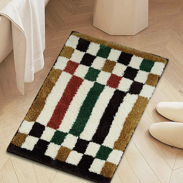 Vibrant Checkered Revival Bath Mat -Bath Mats & Rugs- Delicors