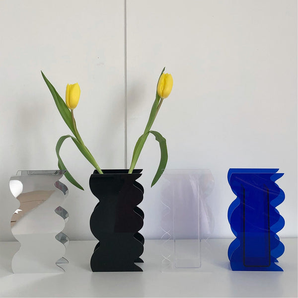 Wavy Acrylic Vase Collection -- Delicors