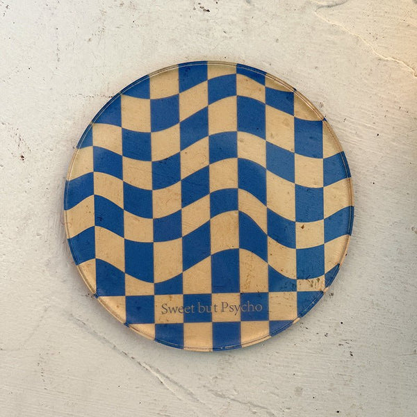 Wavy Checkerboard Acrylic Coasters Collection -- Delicors