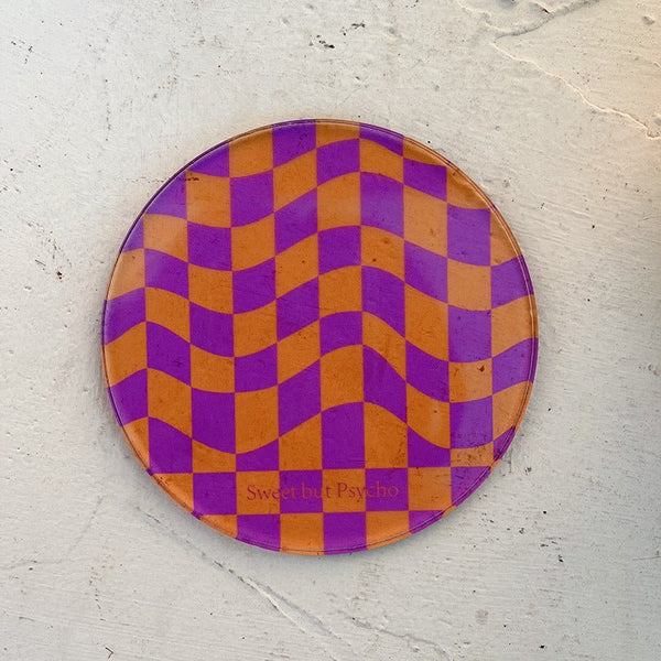 Wavy Checkerboard Acrylic Coasters Collection -- Delicors