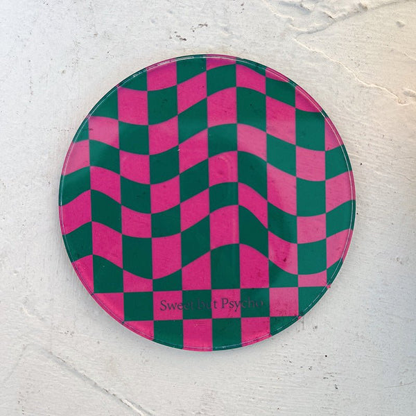 Wavy Checkerboard Acrylic Coasters Collection -- Delicors