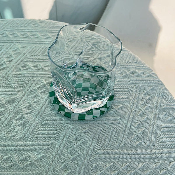 Wavy Checkerboard Acrylic Coasters Collection -- Delicors