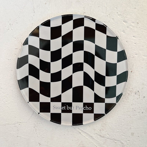 Wavy Checkerboard Acrylic Coasters Collection -- Delicors