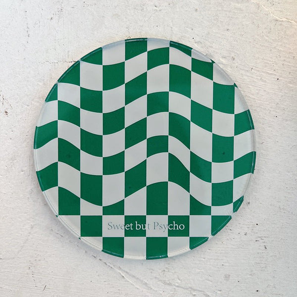 Wavy Checkerboard Acrylic Coasters Collection -- Delicors