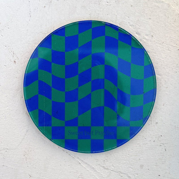 Wavy Checkerboard Acrylic Coasters Collection -- Delicors