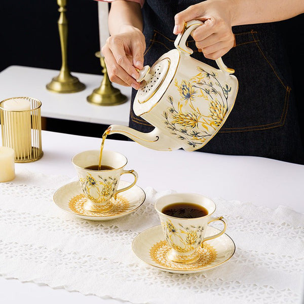 Wheatfields Teacup & Pot Set -Dinnerware- Delicors
